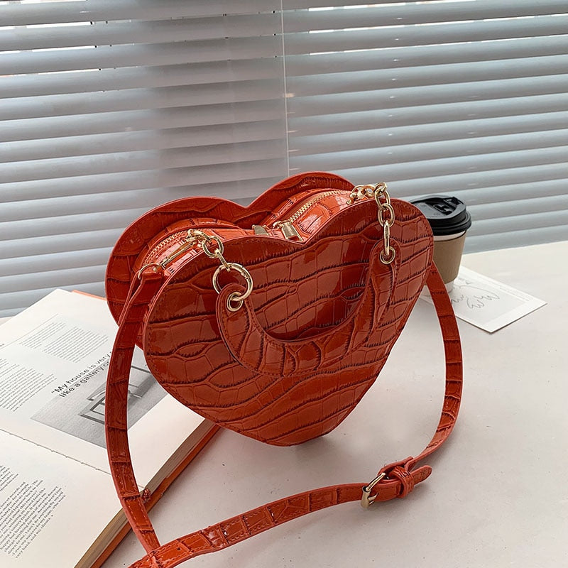 Heart Tote Bag PU Leather Crossbody Shoulder Purse Handbags