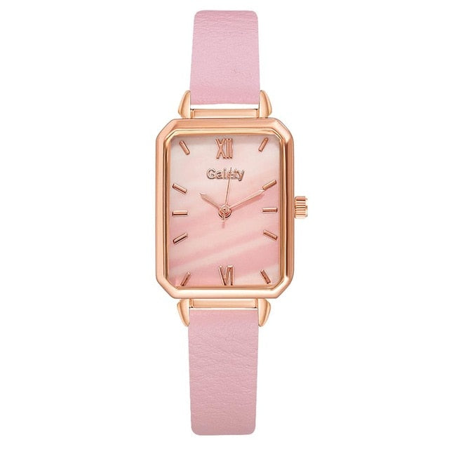 Women Watches Fashion Square Ladies Quartz Bracelet Set