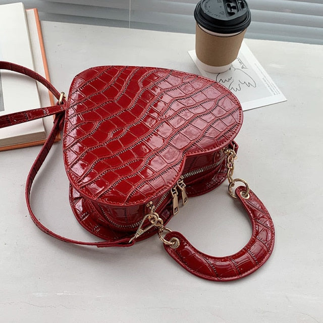 Heart Tote Bag PU Leather Crossbody Shoulder Purse Handbags