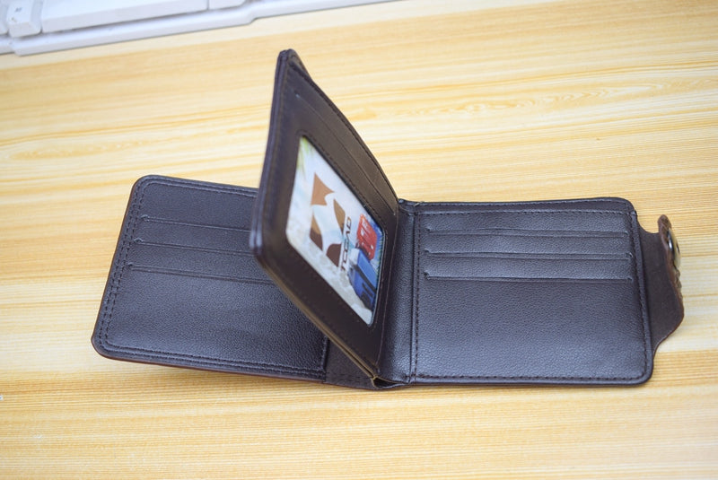 Men Wallet Leather Genuine Short Purse Vintage Style Crocodile