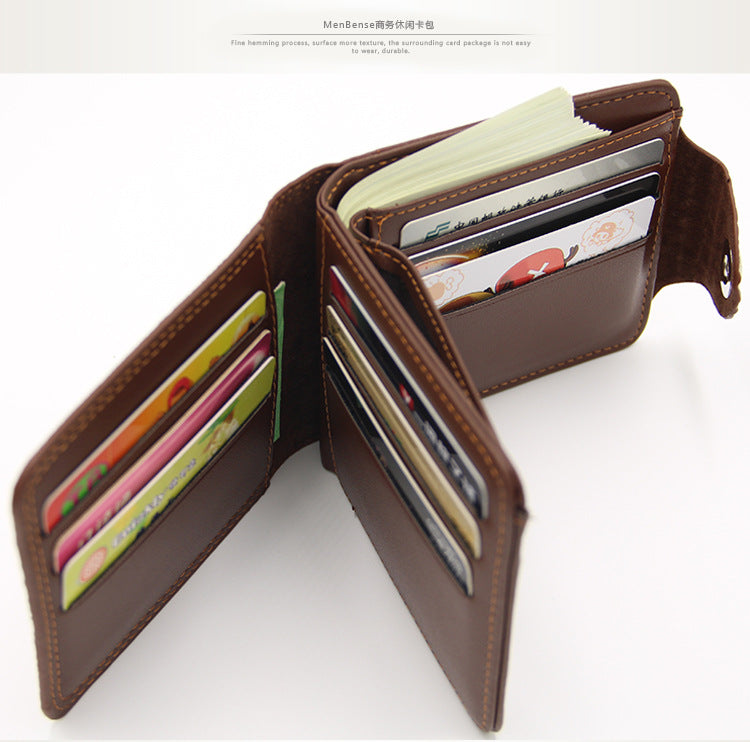 Men Wallet Leather Genuine Short Purse Vintage Style Crocodile