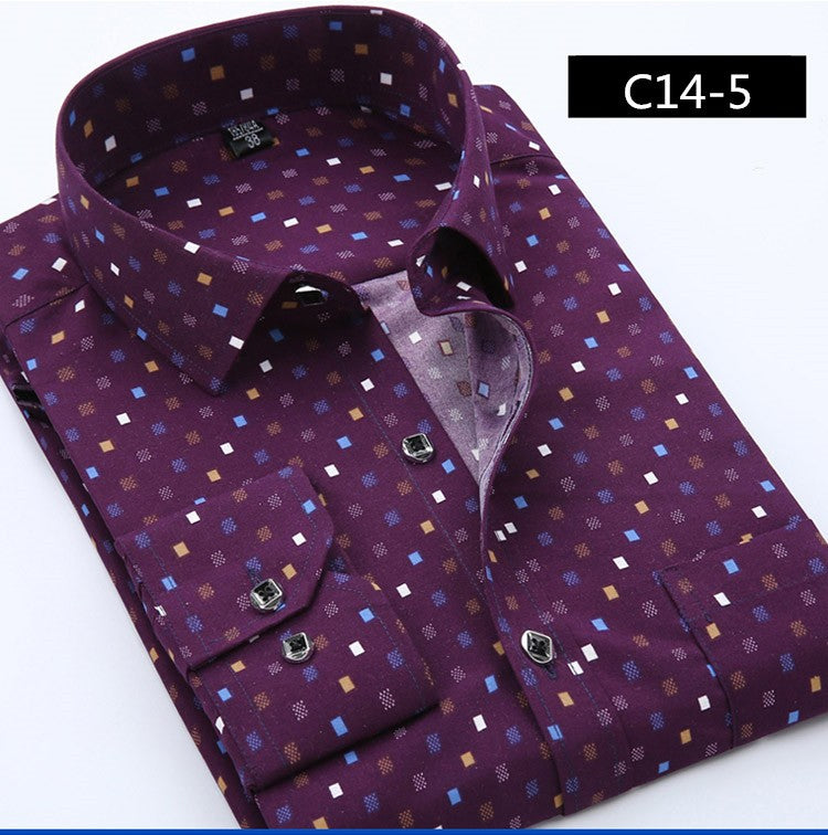 Designer Men Shirt Long Sleeve Casual Shirt Slim Fit Print Shirts