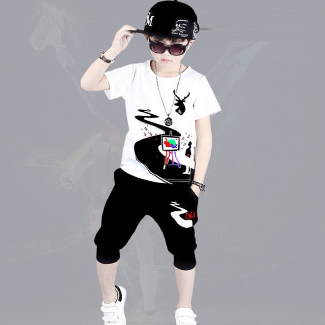 Fashion Boy Clothes Cool Kids Hip Hop Clothing Sports Suit