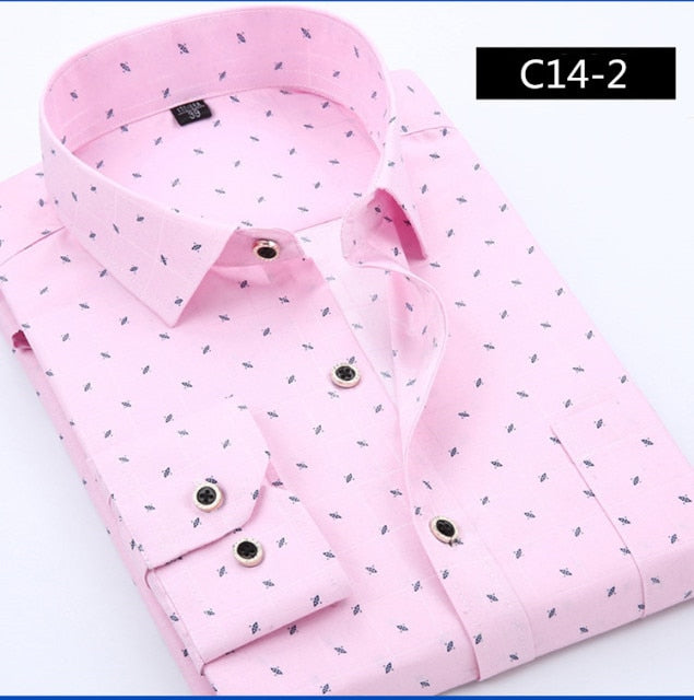 Designer Men Shirt Long Sleeve Casual Shirt Slim Fit Print Shirts