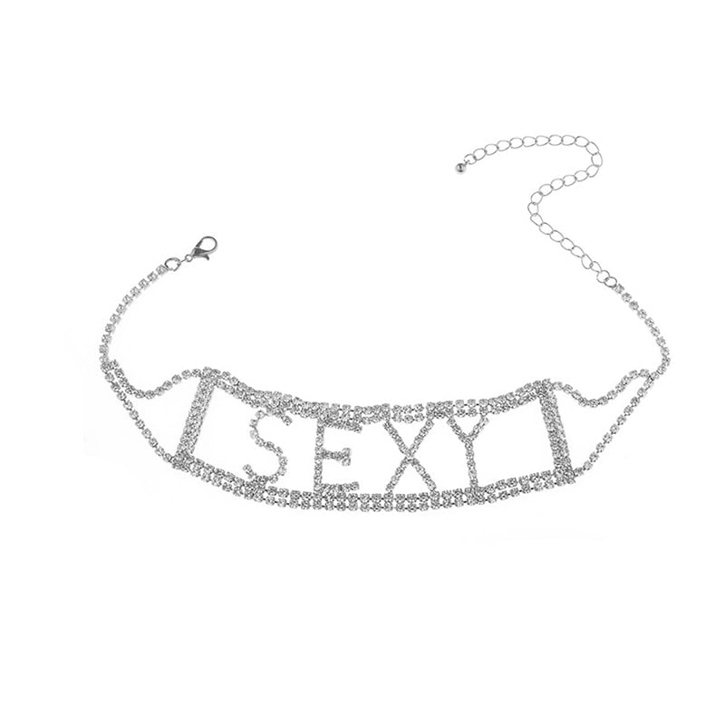 Liliana Fashion Rhinestone Choker Necklace-rhinestone necklace-Free Item Online