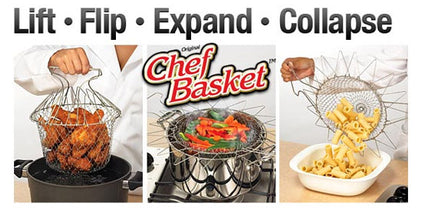 12 in 1 Stainless Steel Collapsible Chef Basket-kitchen-Free Item Online