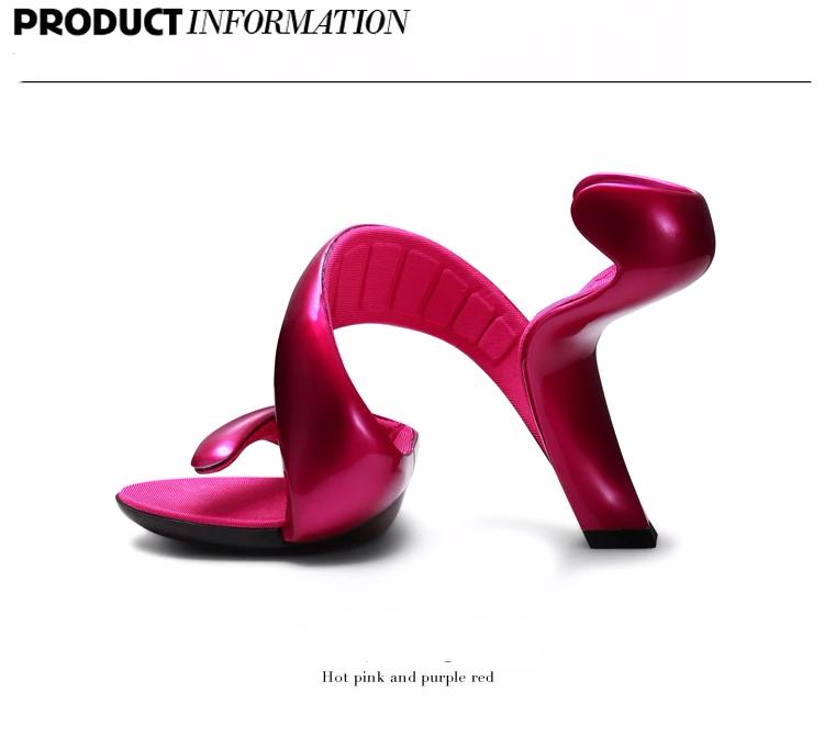 Airy S- Shaped Soleless High Heels Peep Toe Sandals Women Gladiator Fashion Summer Ladies Nightclub Sexy Shoes-women shoes-fuchsia-4-Free Item Online