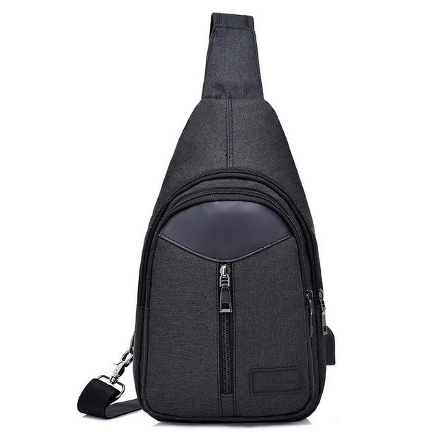 New Casual Crossbody Men Anti-theft Messenger Bag-Black-Free Item Online