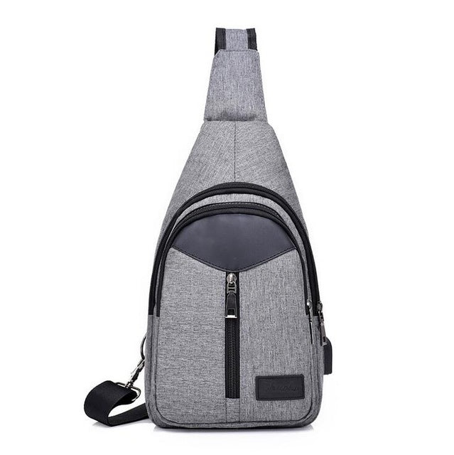 New Casual Crossbody Men Anti-theft Messenger Bag-Gray-Free Item Online