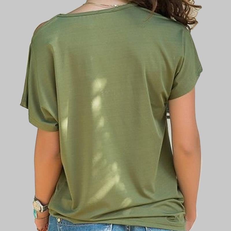 Women Fashion Dog Cat Paw Heart T shirt Tops Cross-shoulder Irregular Short-sleeved Travis Designs-paw print women top-Free Item Online