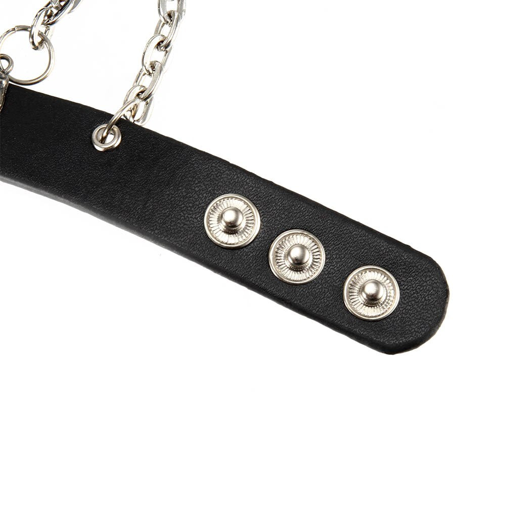 Gailis Punk Quartz 3 Strap Black Leather Unisex Wrist Watch Ring Chain Connection-Free Item Online