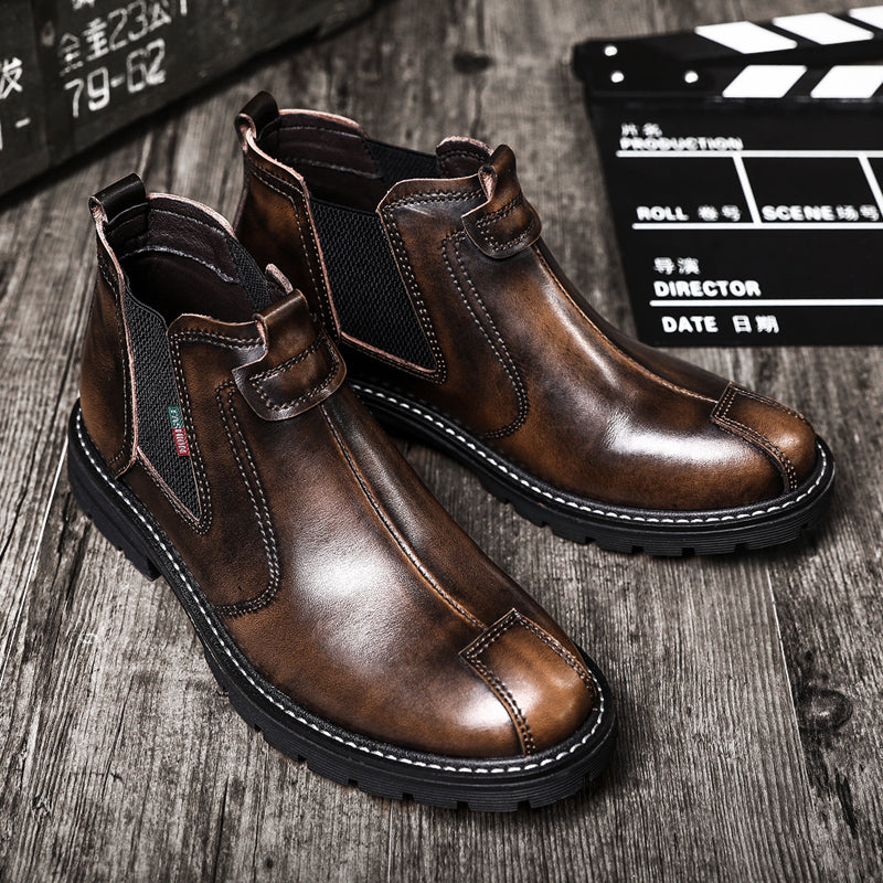 Bondanie Genuine Leather Men Motorcycle Boots-Men Shoes-Free Item Online