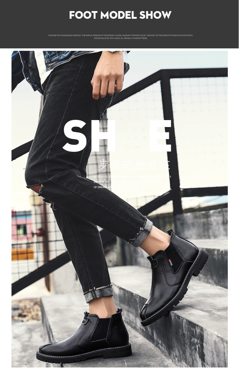 Bondanie Genuine Leather Men Motorcycle Boots-Men Shoes-Free Item Online