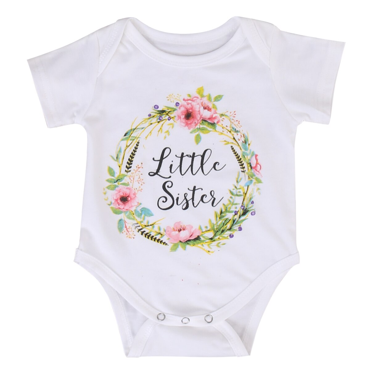 Big Sister Little Sister Matching Cotton Short Sleeve Bodysuit Baby Outfits-Baby Clothing-Free Item Online-Free Item Online