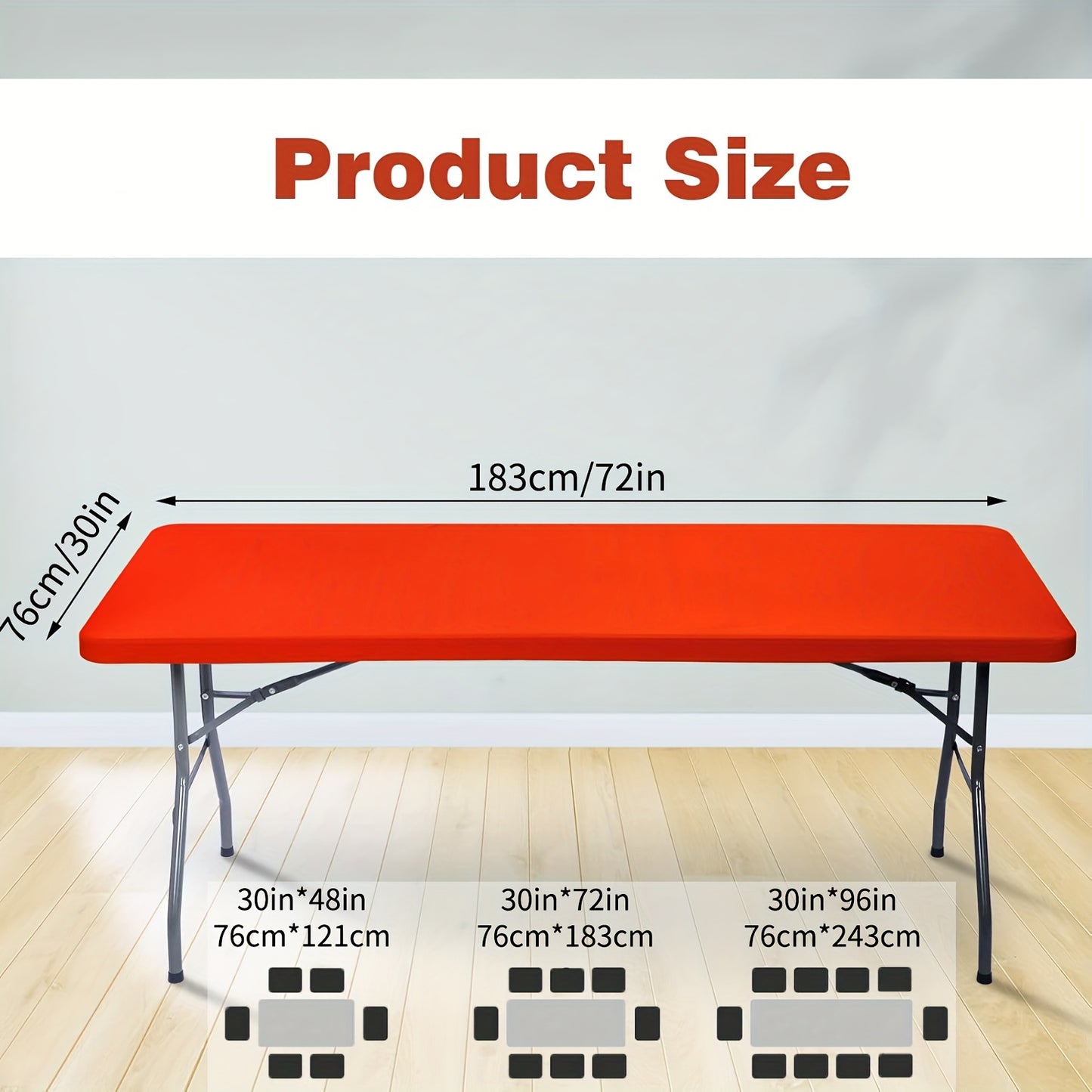1pc Rectangular Semi-Circle Tablecloth, Wrinkle-Resistant Washable Stretch Fit Polyester Table Cover, Suitable for Parties, Weddings, Gardens, Outdoor, Dining, Picnic