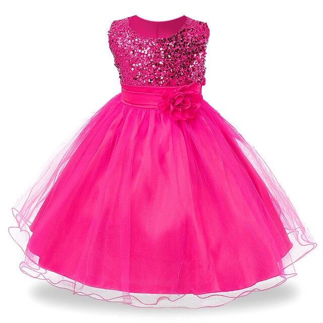 Christmas Girl Dress Princess Wedding Party sequins Sleeveless New Year Clothes-Girls Sequin Dress-Top Super Deals-as picture 6-3T-Free Item Online