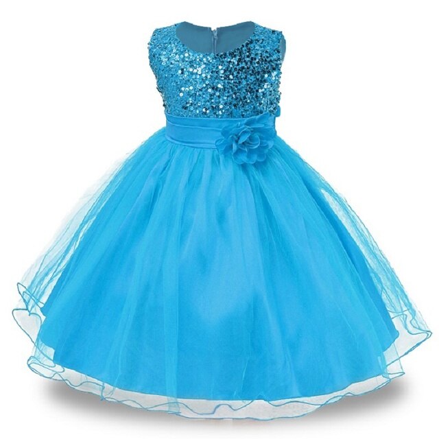 Christmas Girl Dress Princess Wedding Party sequins Sleeveless New Year Clothes-Girls Sequin Dress-Top Super Deals-as picture 7-3T-Free Item Online