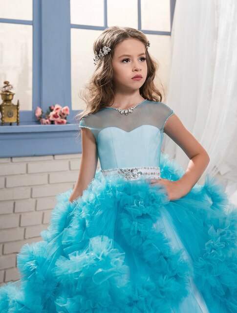 Costume Lace Long Party Flower Girl Wedding Dress