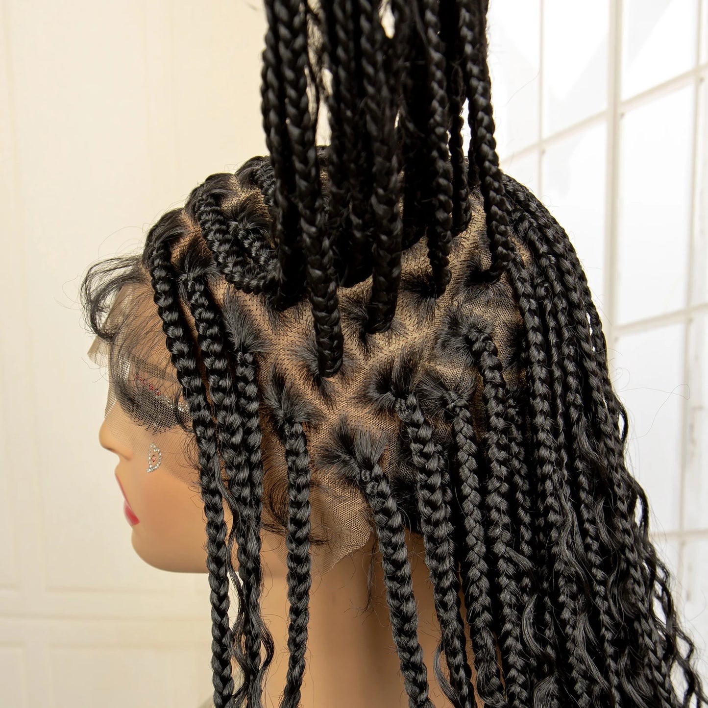 Long 36" Knotless Box Braided Wig with Curls