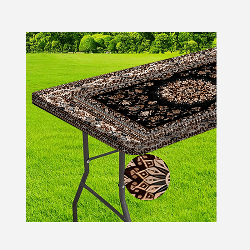 1pc, Elastic Edge Tablecloth, [Luxurious Design] European Pattern Tablecloth - High-end Home Decoration, Enhances the Aesthetics of the Dining Table, Outdoor Set, Picnic Accessories, Can be Used Indoors and Outdoors.