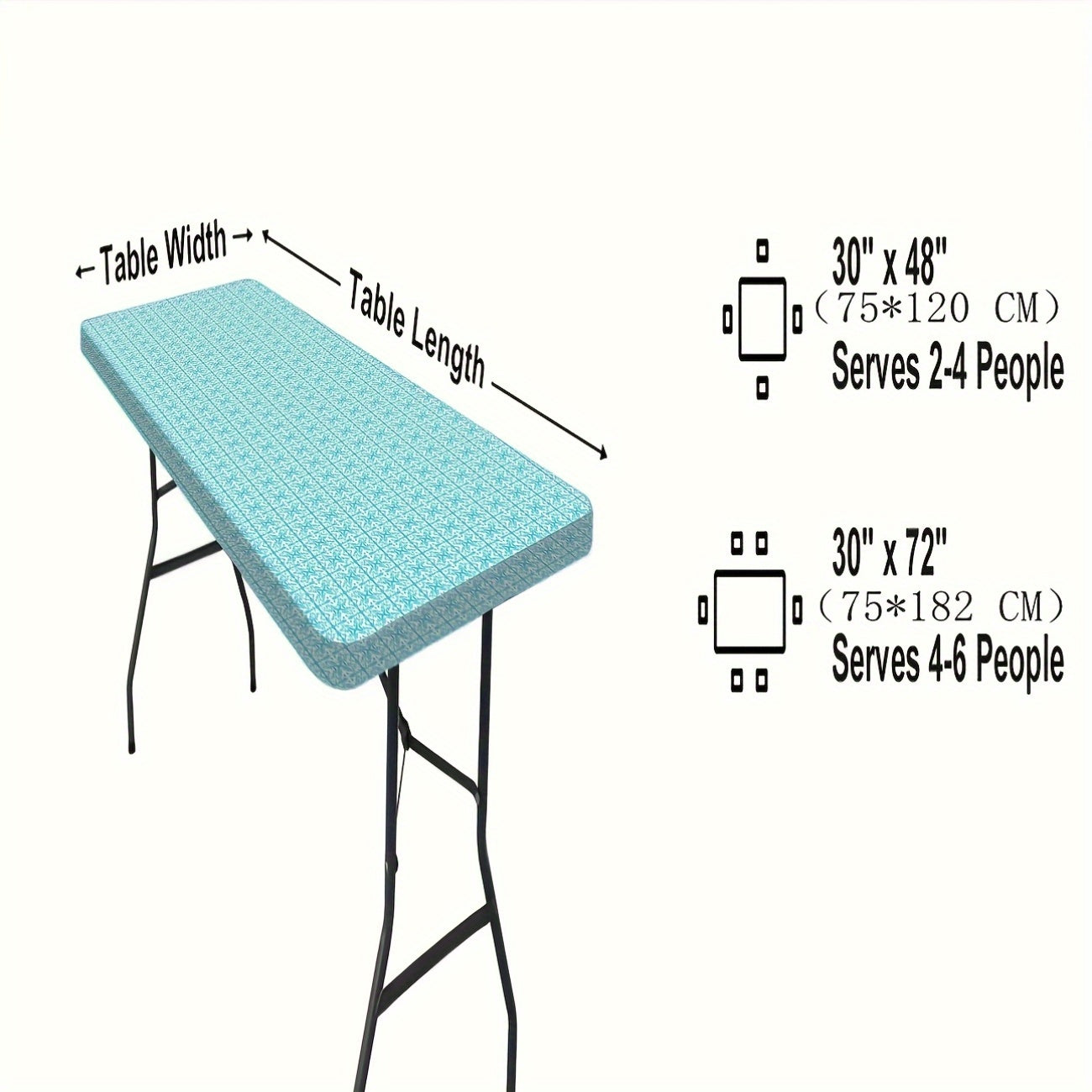 Washable 6-foot Outdoor Tablecloth With Elastic Edges - Perfect For Camping, Picnics And Garden Parties - Durable Polyester