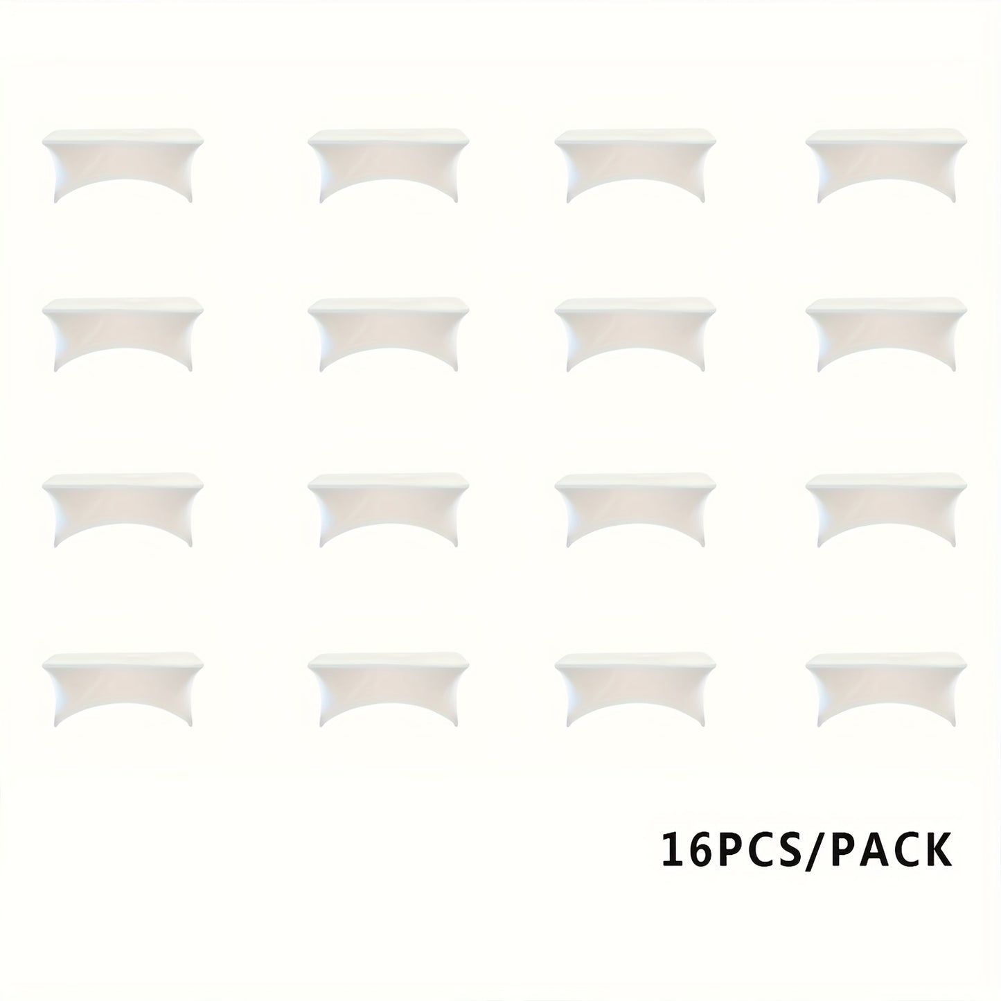 16pcs rectangular 6-foot elastic knitted table cover white suitable for kitchen parties, birthdays, buffets, Valentine's Day, Women's Day, Easter, easy to install, lay out, big promotion, Table Decorations