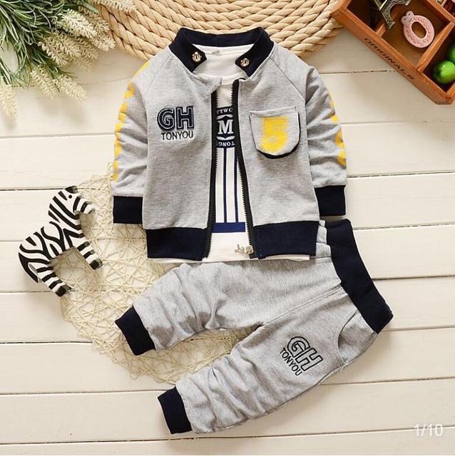 Baby Boy Clothing Cotton Hooded Outfit Tracksuit kids Set
