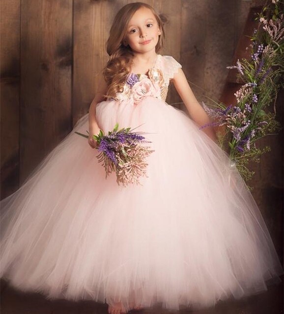 Baby Girls Pink Vintage Flower Tutu Dress-girls dresses-Top Super Deals-Pink-2T-Free Item Online
