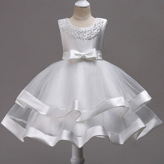 Kids Girl Flower Princess Party Tutu Dress-girls dresses-Top Super Deals-FD364-White-3T-Free Item Online