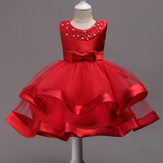 Kids Girl Flower Princess Party Tutu Dress-girls dresses-Top Super Deals-FD364-Red-3T-Free Item Online