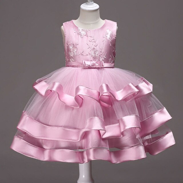Kids Girl Flower Princess Party Tutu Dress-girls dresses-Top Super Deals-D0708-Pink-2T-Free Item Online