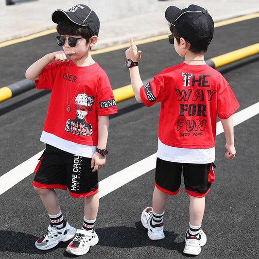 Boys Clothing Sets Summer Casual Outfit T-shirt + Pants Boys Clothes Children Clothing Suit Kids Tracksuit Teen 6 8 9 10 12 Year