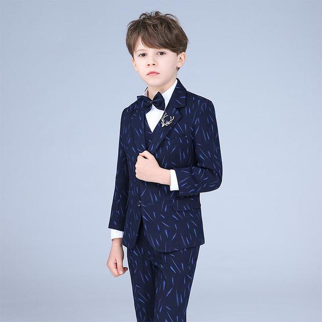 Children Formal Suit Jacket Wedding boys  Dress Suit 8 Pieces set high quality jacket+vest+pants +bow tie size 2years -14 years