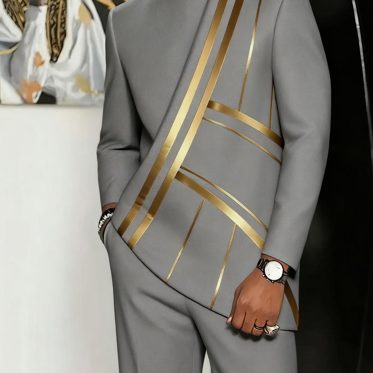 Men's Long-Sleeved Top and Pants Set