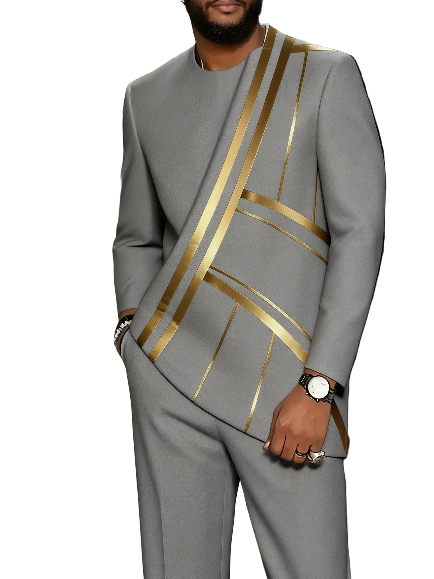 Men's Long-Sleeved Top and Pants Set