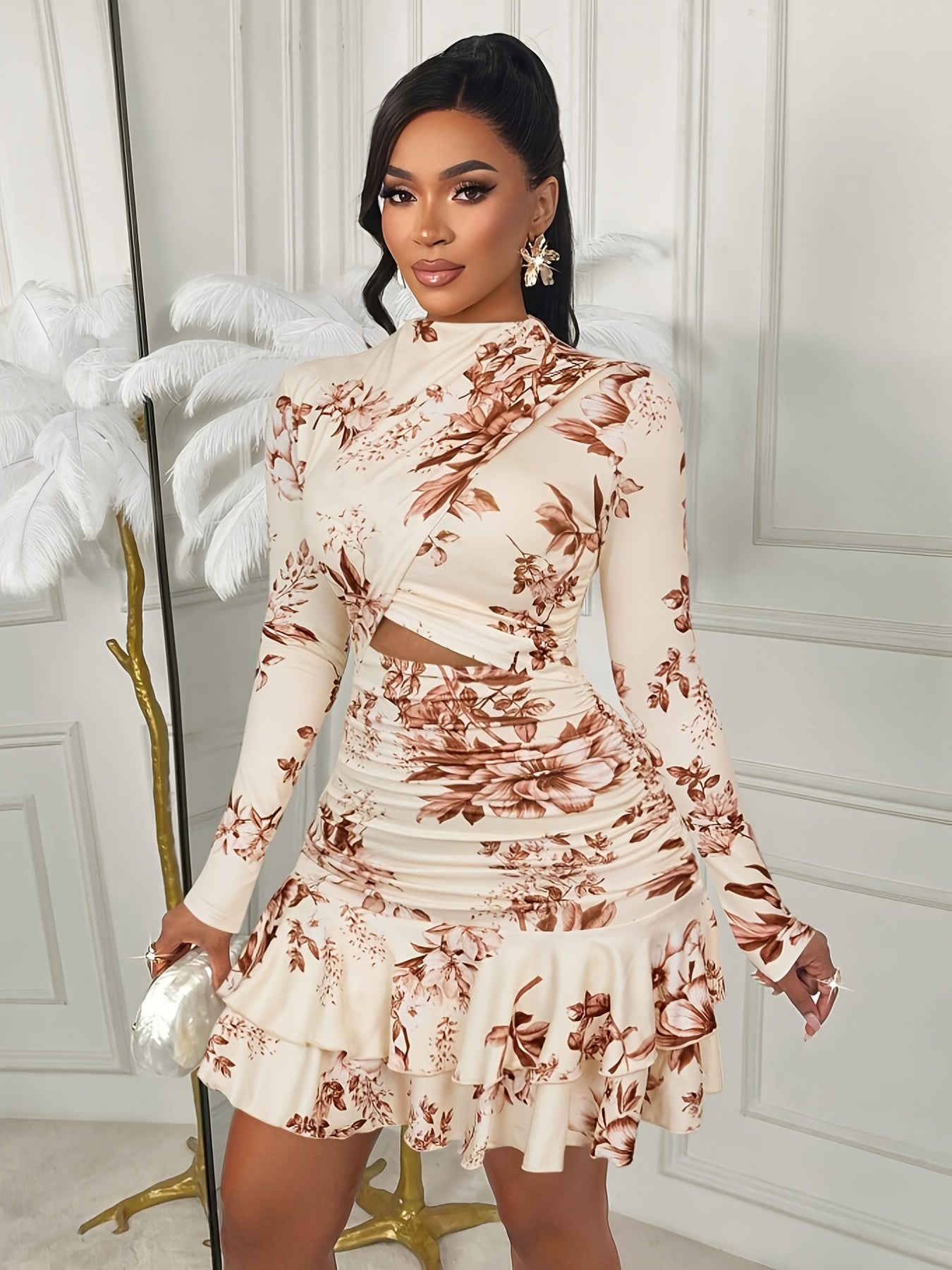 Women's Floral Print Short Dress