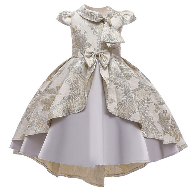 Girl clothes trail wedding dress for Girls Dresses Princess birthday party bow tutu costume