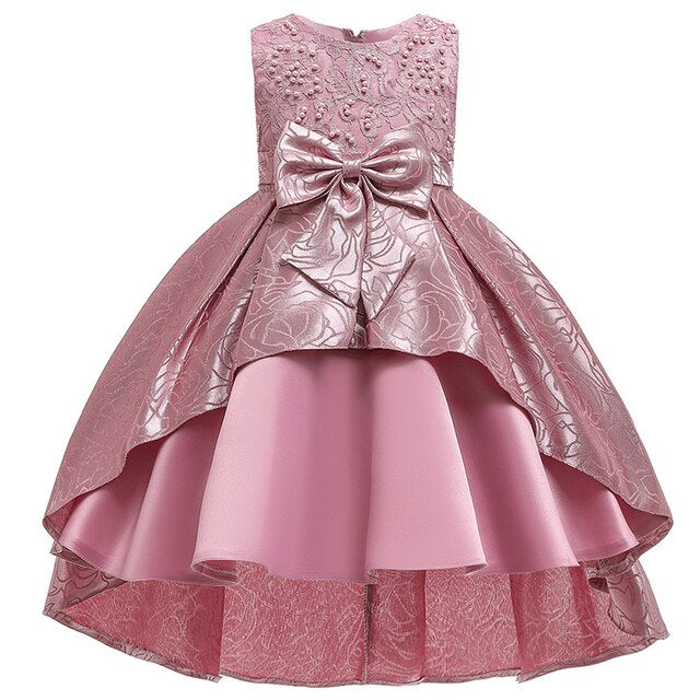 Girl clothes trail wedding dress for Girls Dresses Princess birthday party bow tutu costume