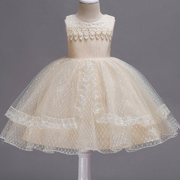 Girls Flowers Wedding Dress kids Princess Party long Dress clothing 3-14