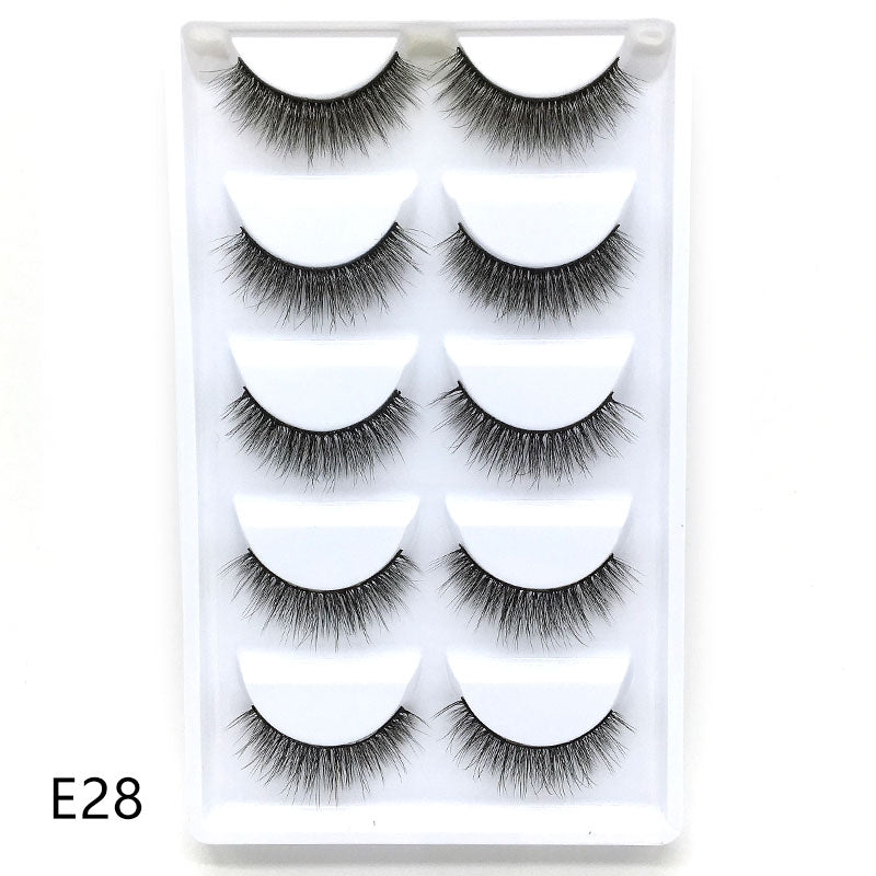 New Full 5 Pairs one box 3D Mink Hair False Eyelashes Natural Thick Long Eye Lashes Wispy Makeup Beauty Extension Tools H13