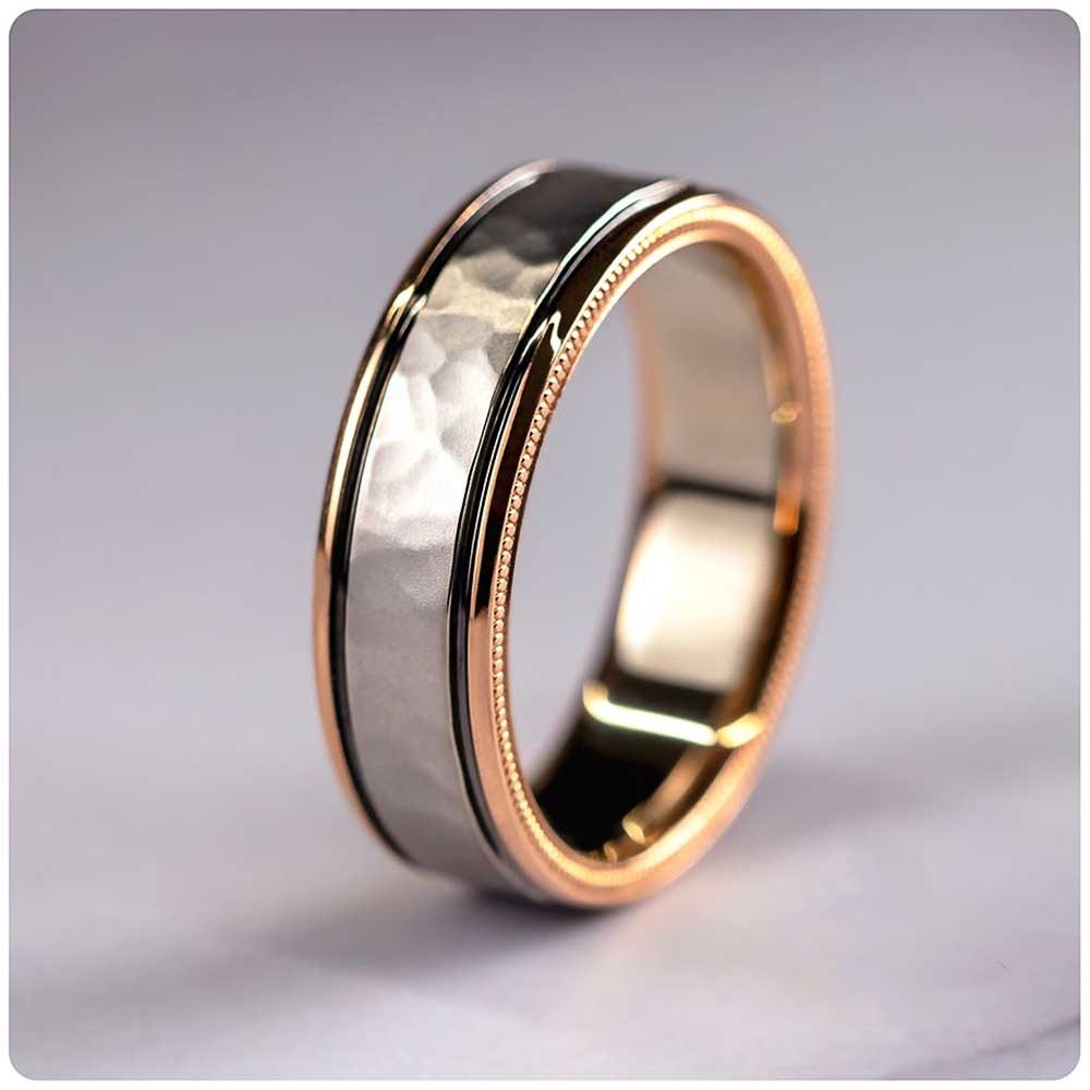 Huitan Gorgeous Women/Men Wedding Set Rings Mosaic AAA CZ Two Tone Romantic Female Engagement Rings Fashion Jewelry Top Quality