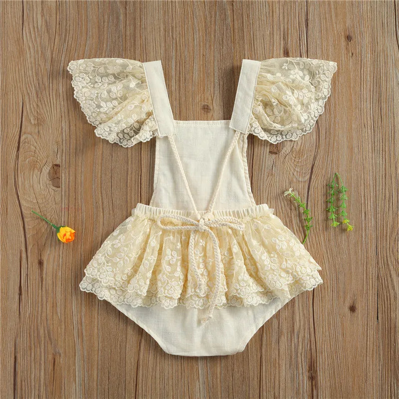 Summer Newborn Baby Girls Crochet Lace Romper Toddler Playsuit Jumpsuit