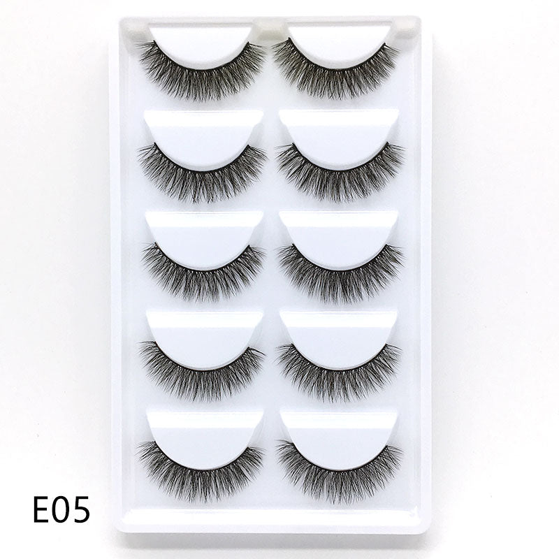 New Full 5 Pairs one box 3D Mink Hair False Eyelashes Natural Thick Long Eye Lashes Wispy Makeup Beauty Extension Tools H13