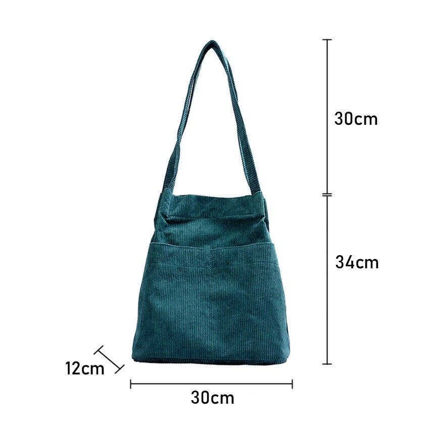 Hylhexyr Corduroy Totes Bag Carry Shoulder Bag Retro Casual Handbags With Inner Pocket For School Work Beach Travel and Shopping