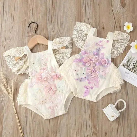 Summer Newborn Baby Girls Crochet Lace Romper Toddler Playsuit Jumpsuit