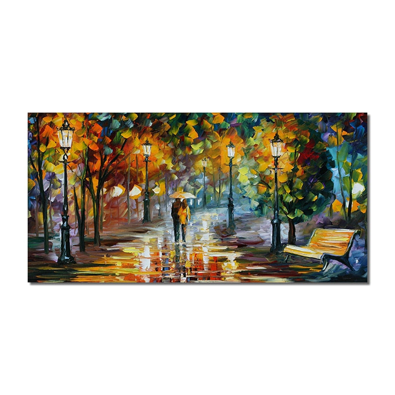 Modern Abstract Walking Down The Street Oil Painting  Print On Canvas Nordic Poster Wall Art Picture For Living Room Home Decor