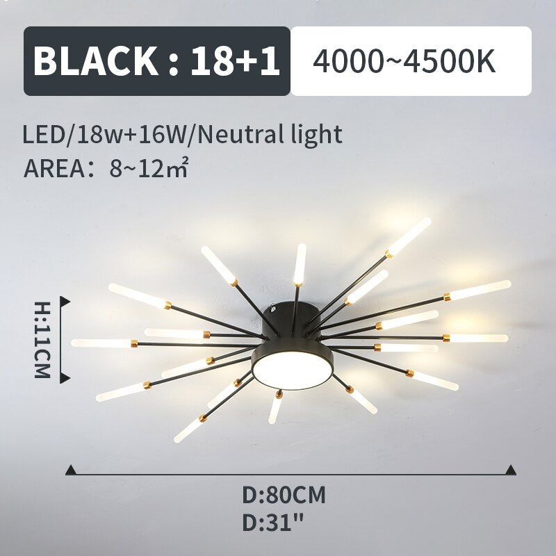 Hot sale fireworks led Chandelier For Living Room Bedroom Home chandelier Modern Led Ceiling Chandelier Lamp Lighting chandelier