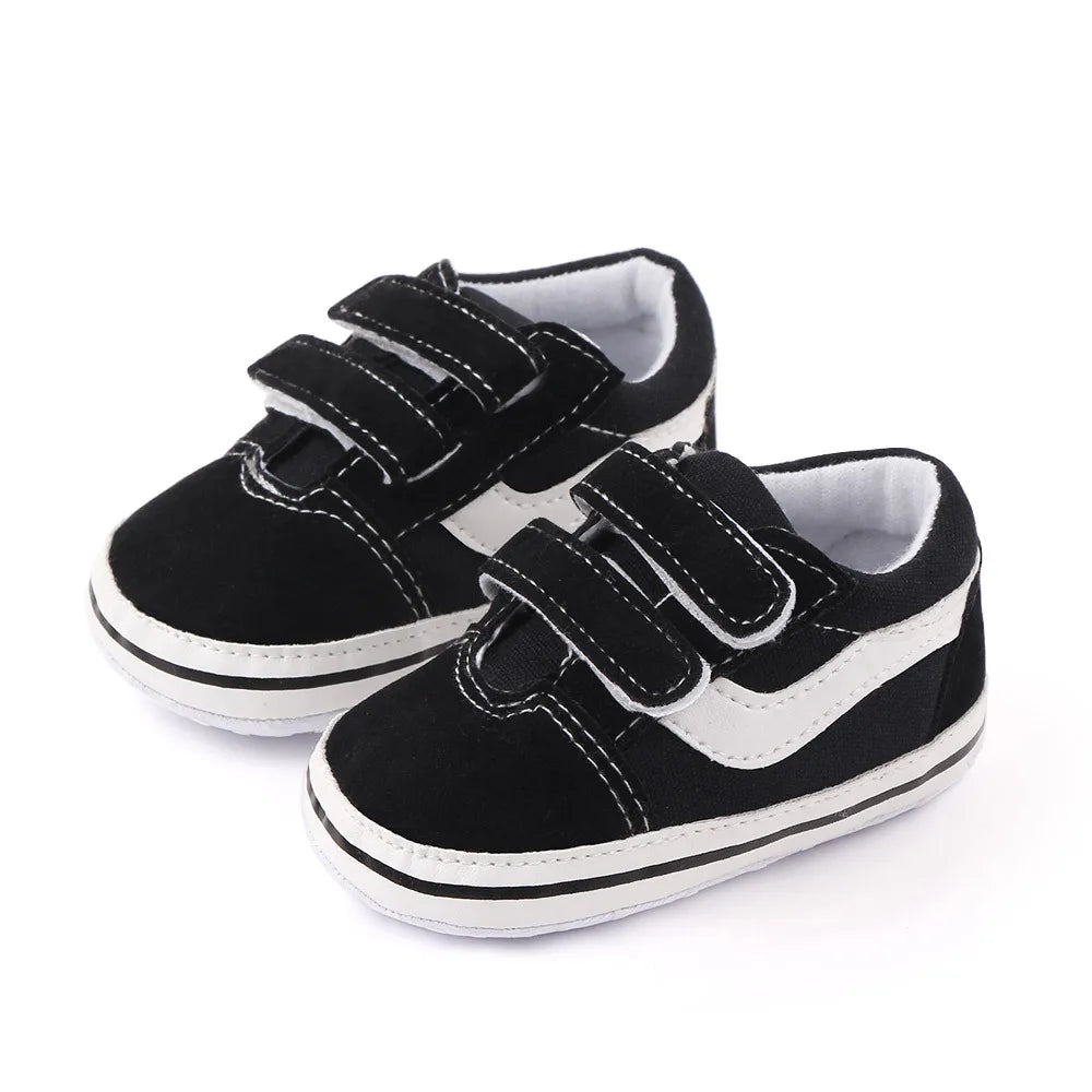 Newborn Baby Boys Shoes Pre-Walker Soft Sole Pram Shoes Canvas Sneakers Trainers