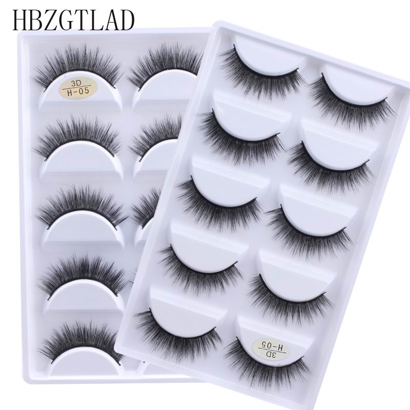 New Full 5 Pairs one box 3D Mink Hair False Eyelashes Natural Thick Long Eye Lashes Wispy Makeup Beauty Extension Tools H13