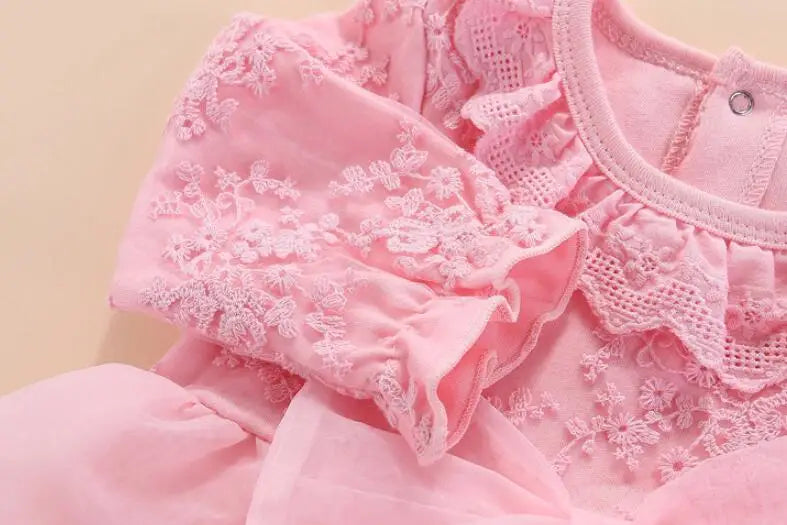 Newborn Baby Girl Dresses Clothes For 0-3 Month Set Party Birthday Dress Outfits 0-1 Years Shoes Tights & Long Socks Christening